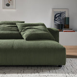 Reed Modular Corduroy Upholstered Armless Loveseat in Fern