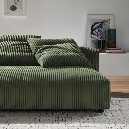 Solace Modular Corduroy Upholstered Armless Loveseat by Furniture for America