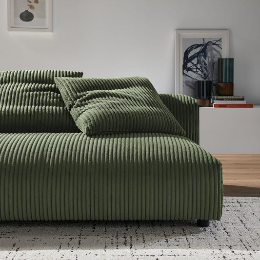 Solace Modular Corduroy Upholstered Armless Loveseat by Furniture for America