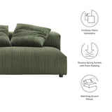 Reed Modular Corduroy Upholstered Armless Loveseat in Fern