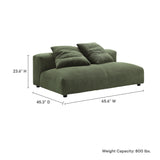 Reed Modular Corduroy Upholstered Armless Loveseat in Fern