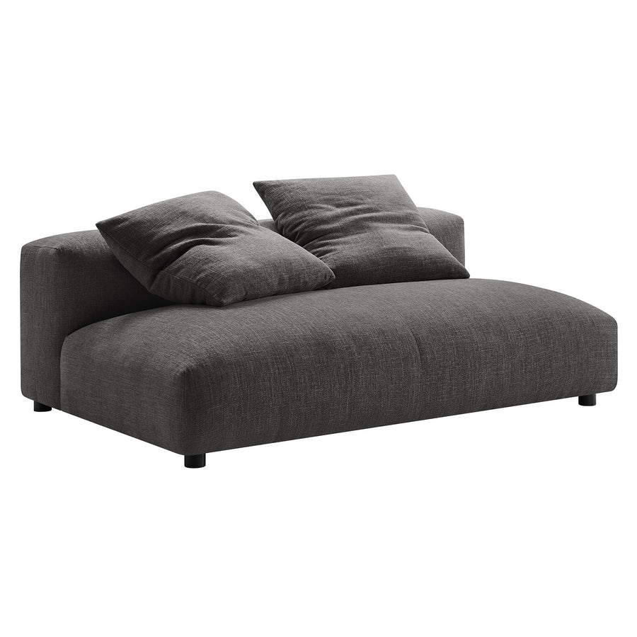 Reed Modular Upholstered Fabric Armless Loveseat in Charcoal