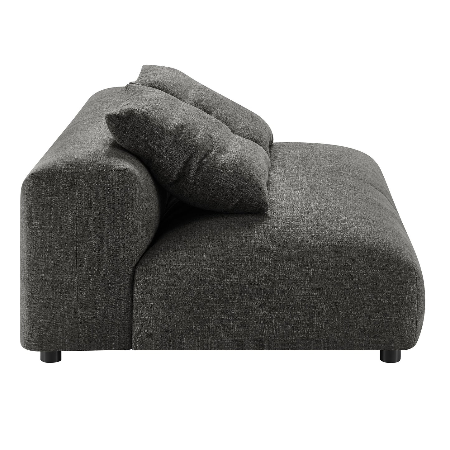 Reed 4-Piece Modular Upholstered Fabric Sectional Sofa With Ottoman in Charcoal