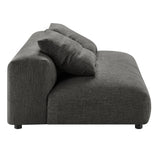 Reed 4-Piece Modular Upholstered Fabric Sectional Sofa With Ottoman in Charcoal