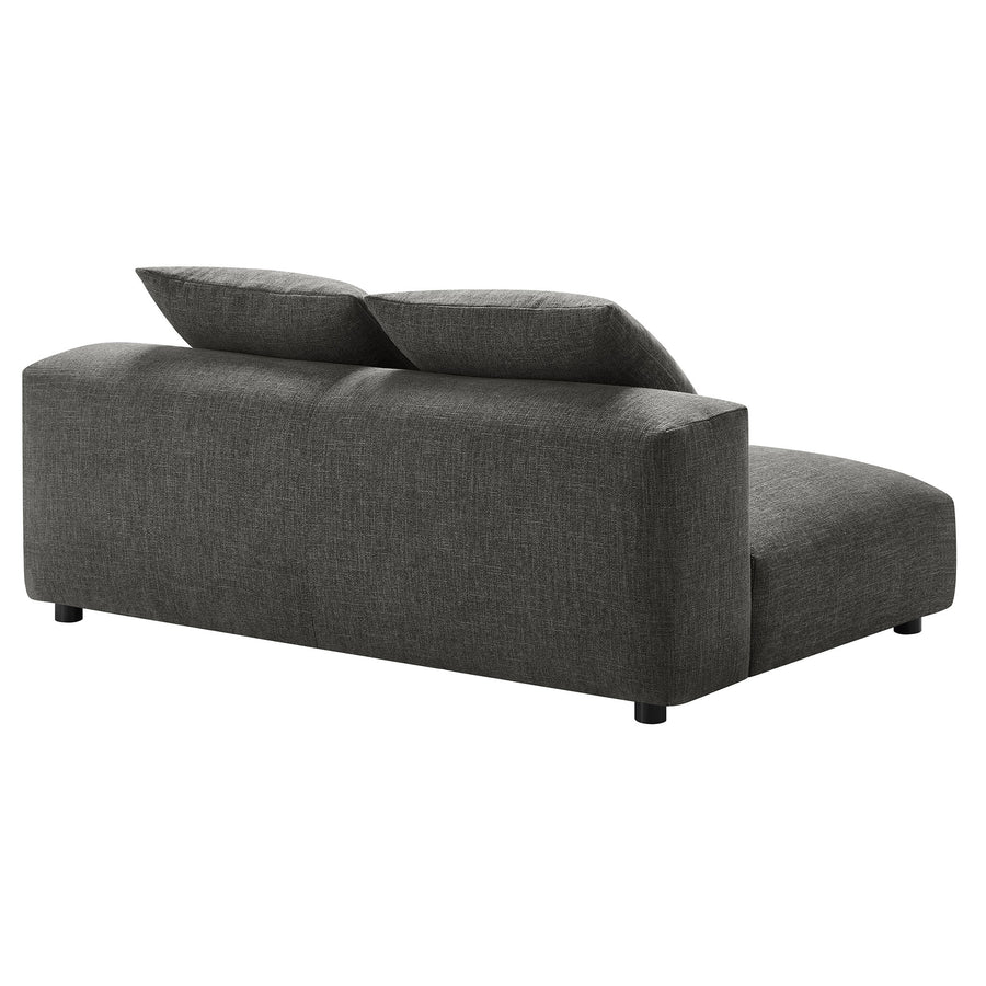 Reed Modular Upholstered Fabric Armless Loveseat in Charcoal