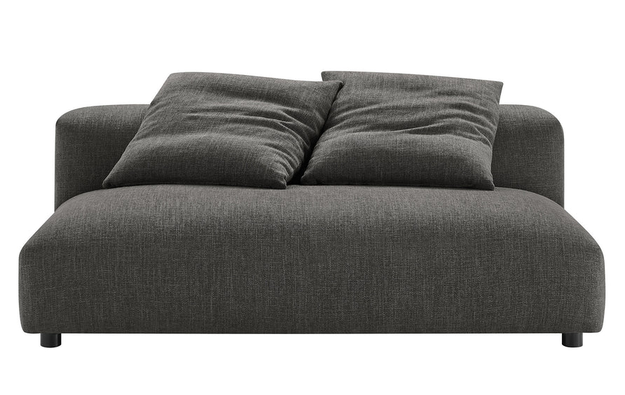 Reed 2-Piece Modular Upholstered Fabric Sectional Sofa With Chaise in Charcoal