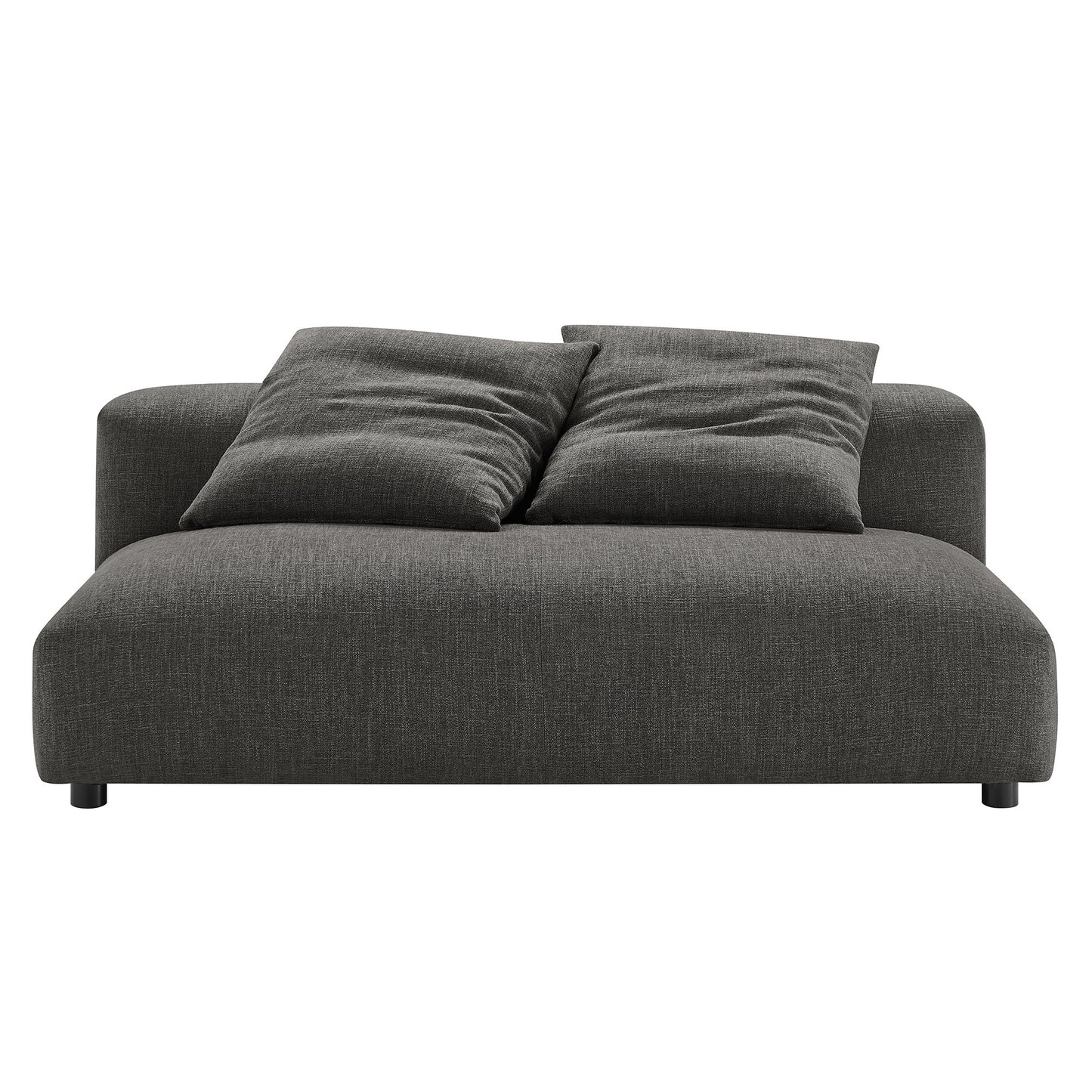 Reed 2-Piece Modular Upholstered Fabric Sectional Sofa With Chaise in Charcoal