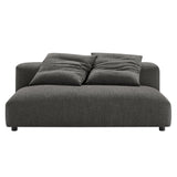 Reed 2-Piece Modular Upholstered Fabric Sectional Sofa With Chaise in Charcoal