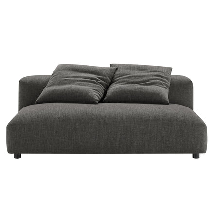 Solace 2-Piece Modular Upholstered Fabric Sectional Sofa With Chaise in Charcoal