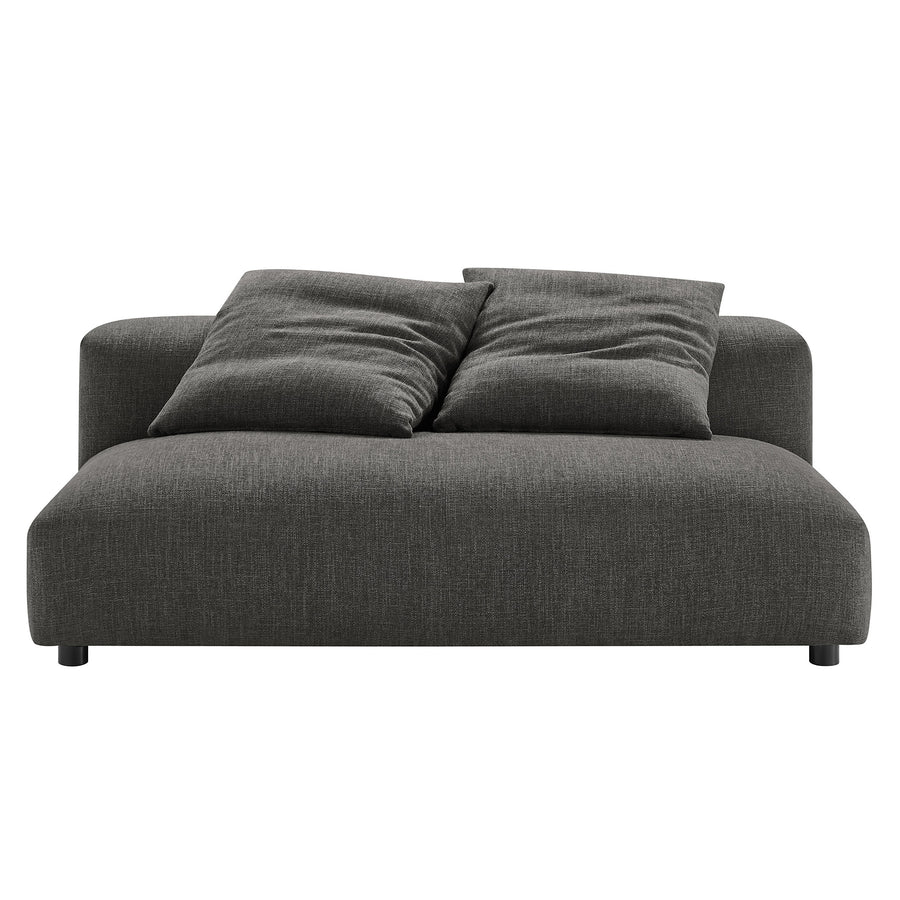 Reed 2-Piece Modular Upholstered Fabric Sectional Sofa With Chaise in Charcoal