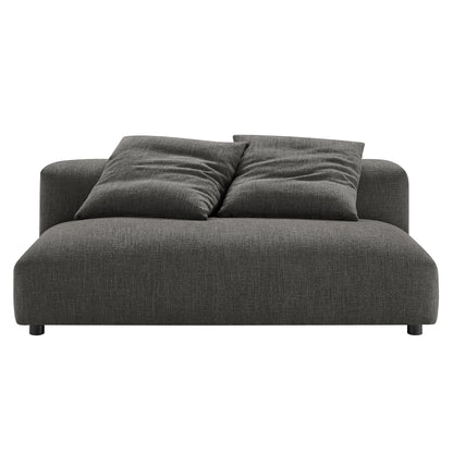 Solace Modular Upholstered Fabric Armless Loveseat and Ottoman Set by Furniture for America