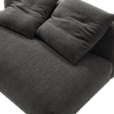Reed Modular Upholstered Fabric Armless Loveseat in Charcoal