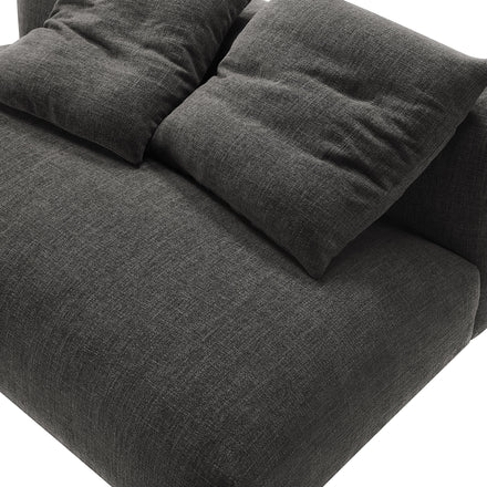 Solace Modular Upholstered Fabric Armless Loveseat in Charcoal