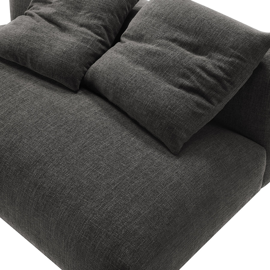 Reed Modular Upholstered Fabric Armless Loveseat in Charcoal