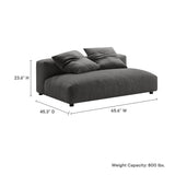 Reed Modular Upholstered Fabric Armless Loveseat in Charcoal