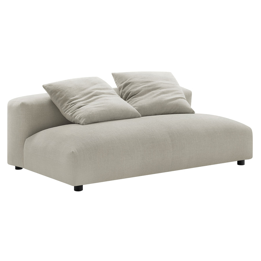 Reed Modular Upholstered Fabric Armless Loveseat in Linen