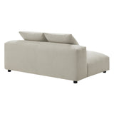 Reed Modular Upholstered Fabric Armless Loveseat in Linen
