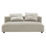Reed 2-Piece Modular Upholstered Fabric Sectional Sofa With Chaise in Linen