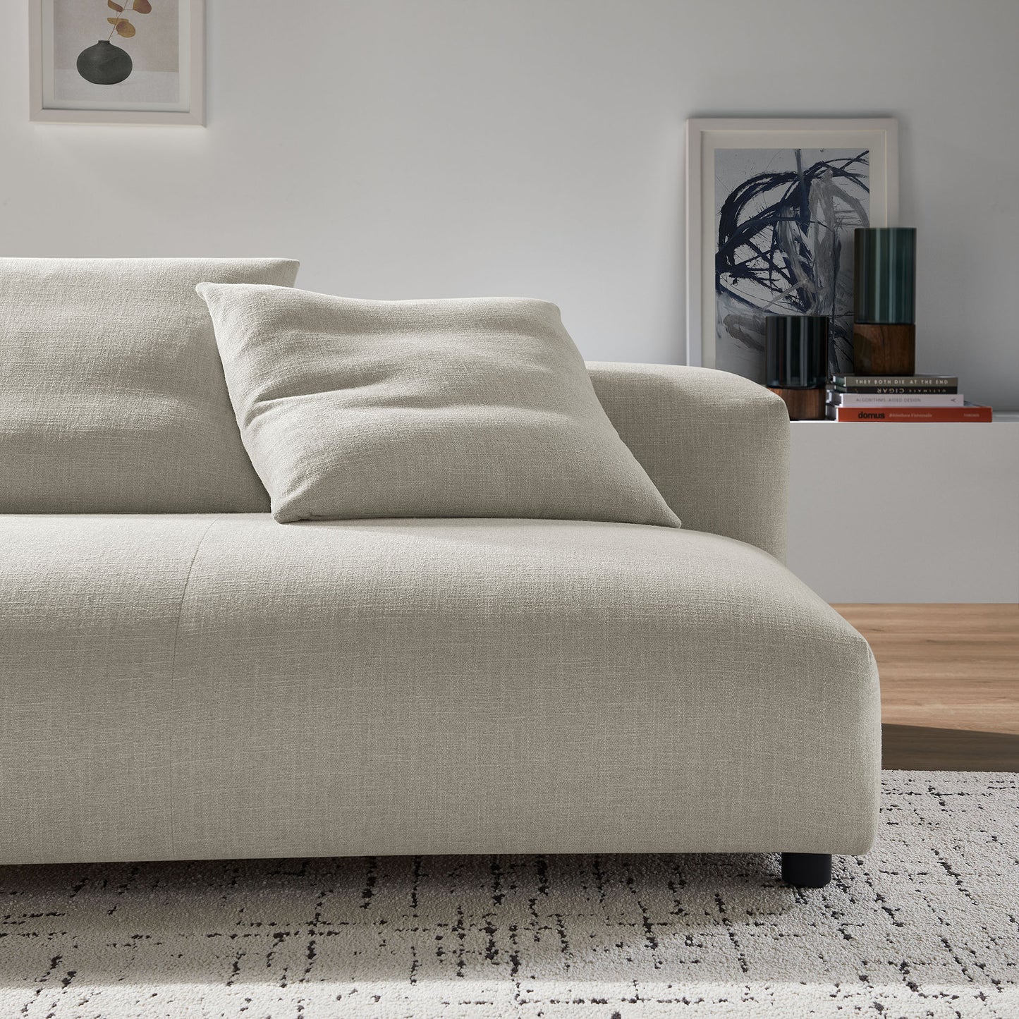 Solace Modular Upholstered Fabric Armless Loveseat by Furniture for America