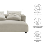Reed Modular Upholstered Fabric Armless Loveseat in Linen