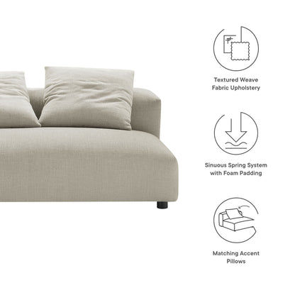 Solace Modular Upholstered Fabric Armless Loveseat by Furniture for America