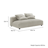 Reed Modular Upholstered Fabric Armless Loveseat in Linen