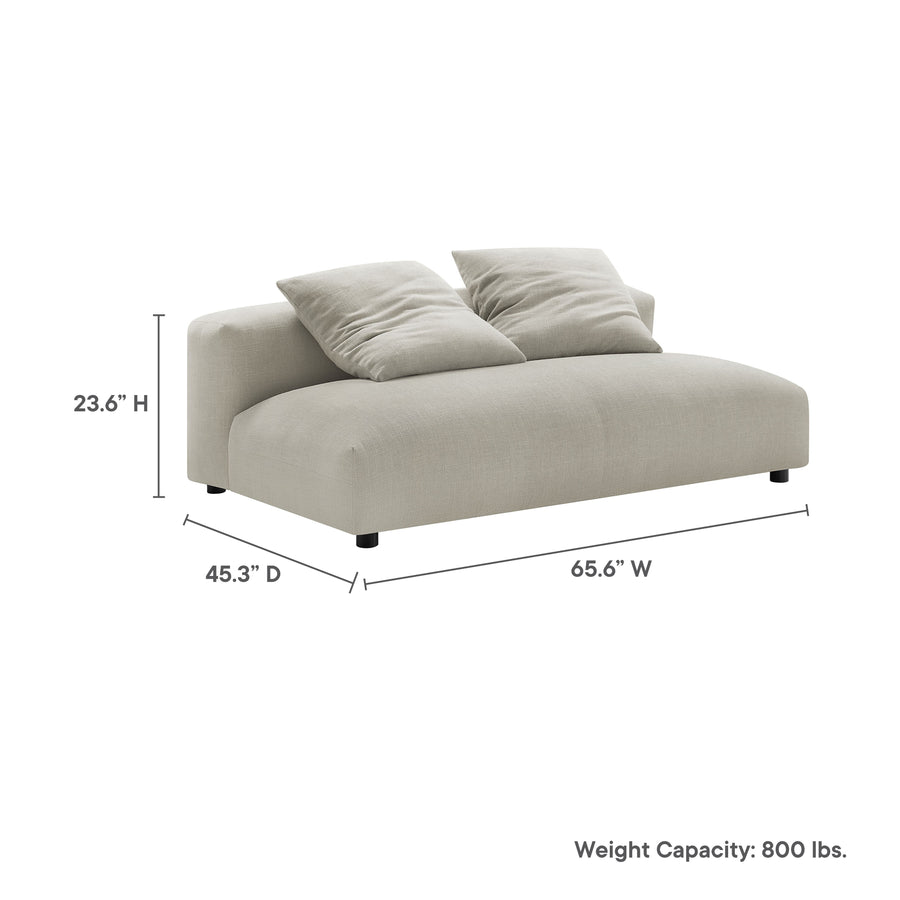 Reed Modular Upholstered Fabric Armless Loveseat in Linen