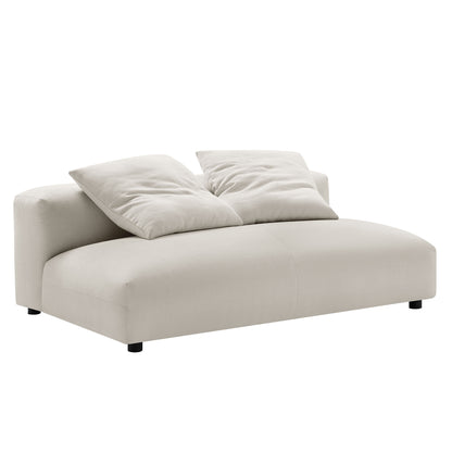 Solace Modular Upholstered Fabric Armless Loveseat and Ottoman Set by Furniture for America