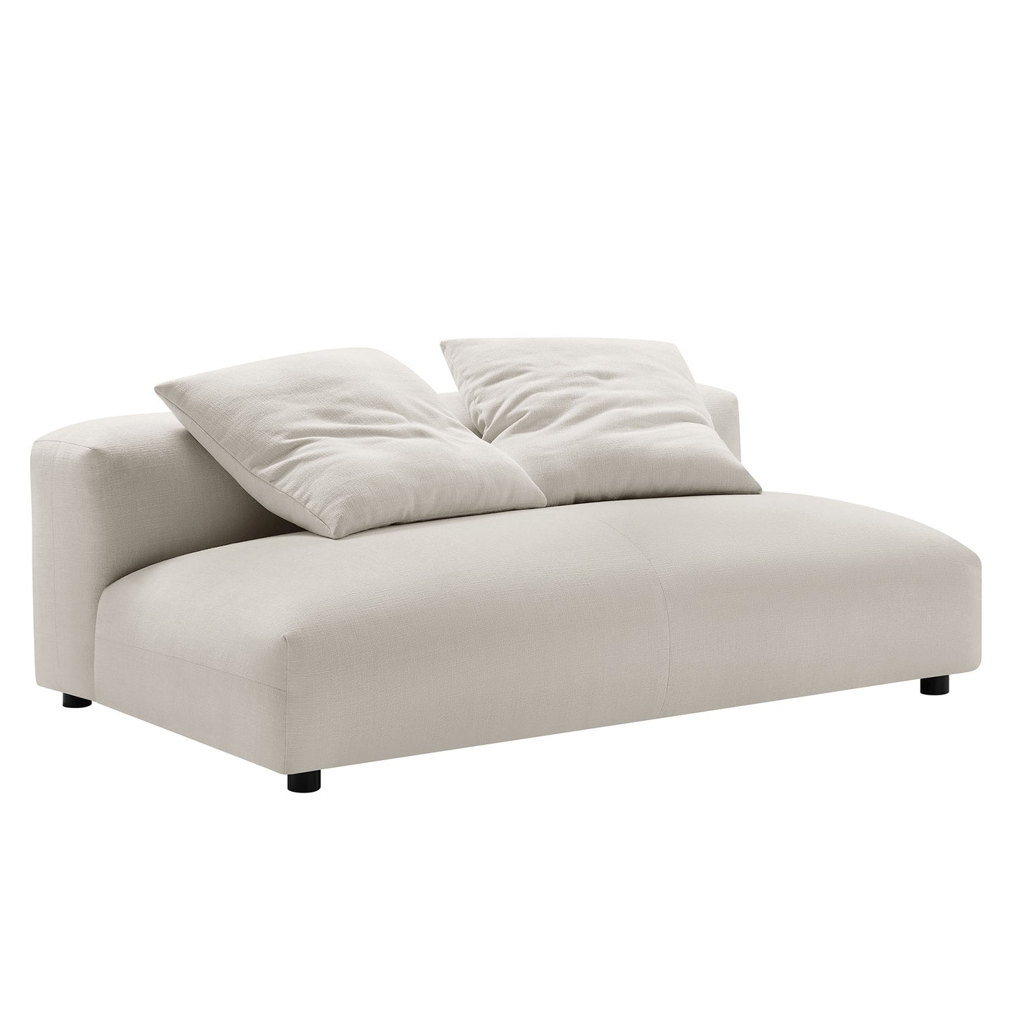 Reed 4-Piece Modular Upholstered Fabric Sectional Sofa With Ottoman in Salt