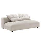 Reed 4-Piece Modular Upholstered Fabric Sectional Sofa With Ottoman in Salt
