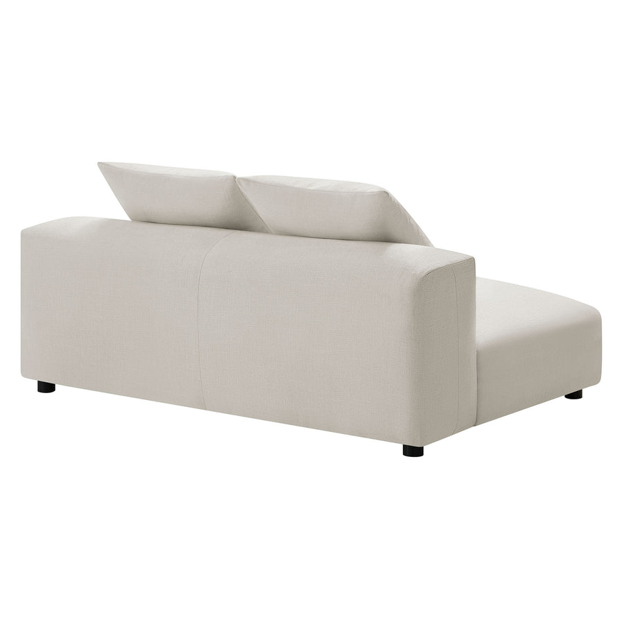 Reed Modular Upholstered Fabric Armless Loveseat in Salt