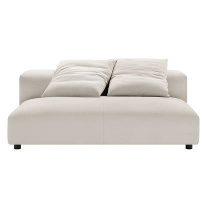 Solace 2-Piece Modular Upholstered Fabric Sectional Sofa With Chaise by Furniture for America