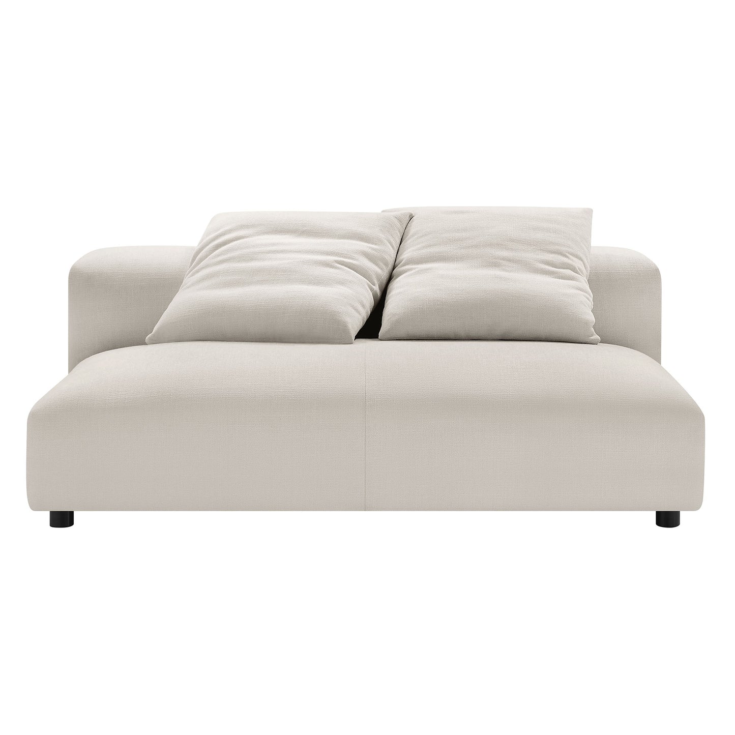 Reed 2-Piece Modular Upholstered Fabric Sectional Sofa With Chaise in Salt