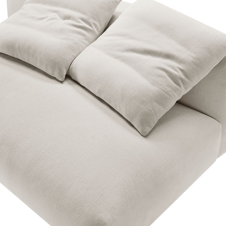 Reed Modular Upholstered Fabric Armless Loveseat in Salt