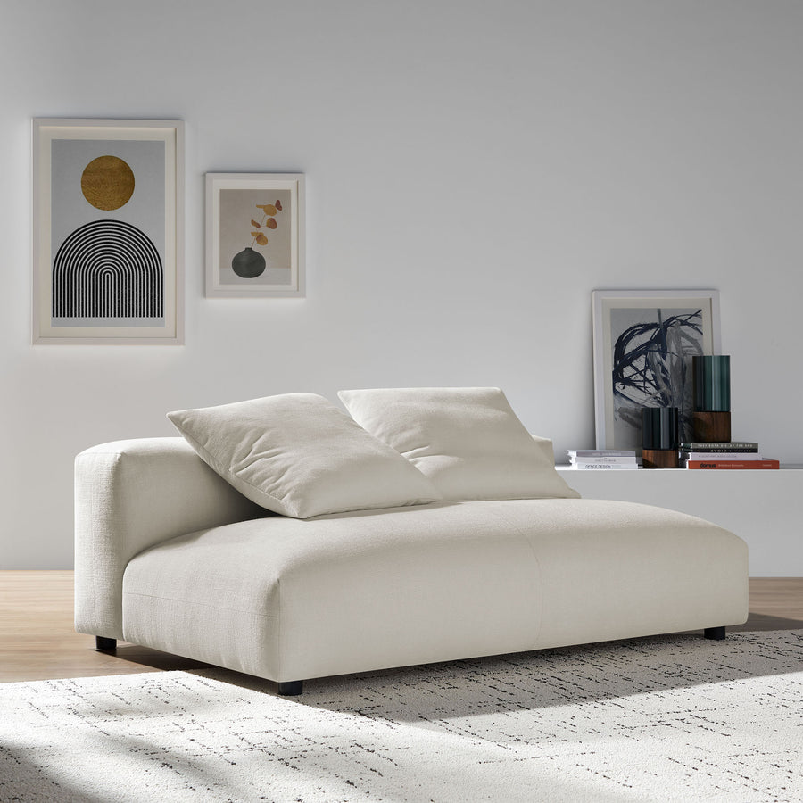 Reed Modular Upholstered Fabric Armless Loveseat in Salt