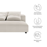 Reed Modular Upholstered Fabric Armless Loveseat in Salt