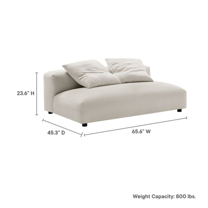Solace Modular Upholstered Fabric Armless Loveseat by Furniture for America