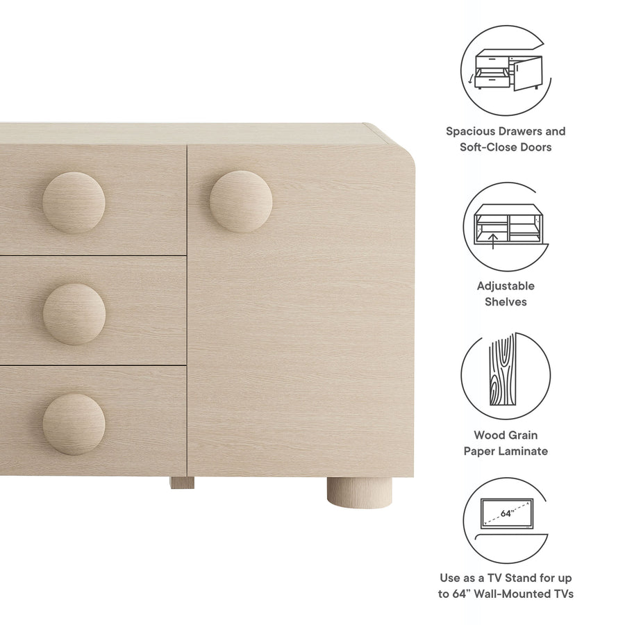 Pinot 57" Sideboard Storage Cabinet in Ash