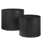 Ximena Round Nesting Coffee Tables Set of 2 in Black