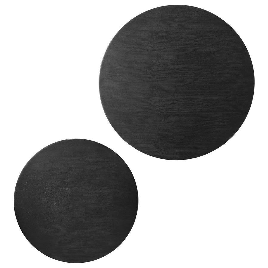 Ximena Round Nesting Coffee Tables Set of 2 in Black