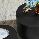 Ximena Round Nesting Coffee Tables Set of 2 in Black