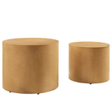Ximena Round Nesting Coffee Tables Set of 2 in Natural