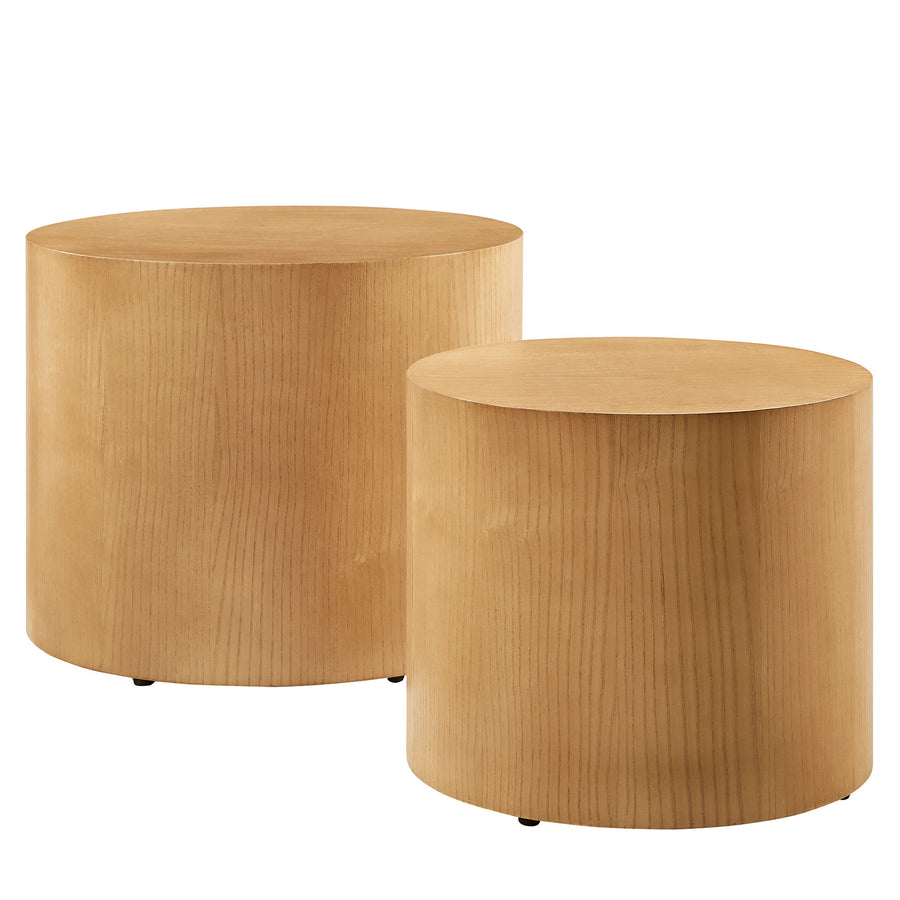 Ximena Round Nesting Coffee Tables Set of 2 in Natural
