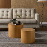 Ximena Round Nesting Coffee Tables Set of 2 in Natural