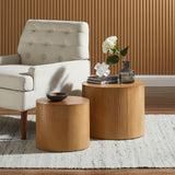 Ximena Round Nesting Coffee Tables Set of 2 in Natural