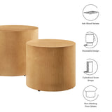 Ximena Round Nesting Coffee Tables Set of 2 in Natural