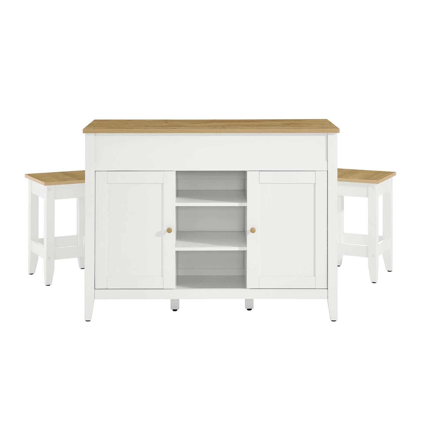 Garland 3-Piece Kitchen Island and Stool Set by Furniture For America