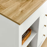 Dexter 3-Piece Kitchen Island and Stool Set in Oak White