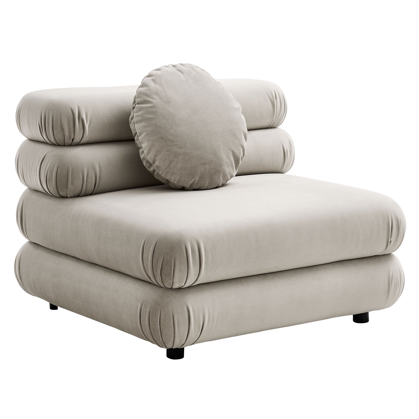 Beckett 5-Piece Modular Performance Velvet Sectional Sofa in Almond