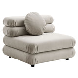 Beckett 5-Piece Modular Performance Velvet Sectional Sofa in Almond